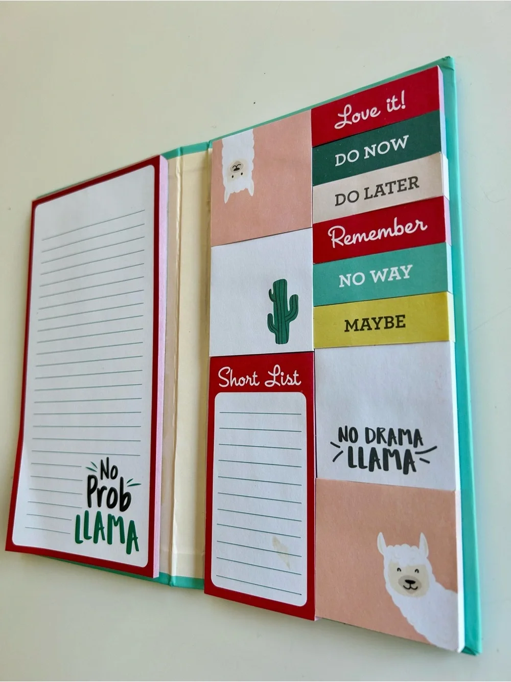 No Drama Llama Book: Office/Home Sticky Notes & Notepad; Organization Supplies
